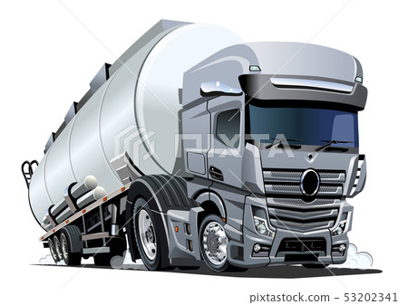 Cartoon semi tanker truck isolated 53202341