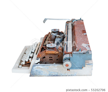 vintage typewriter isolated on white background vintage typewriter isolated on white background 53202706