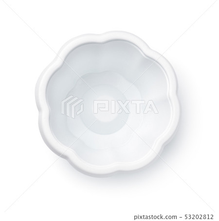 Top view of empty disposable plastic ice cream cup 53202812