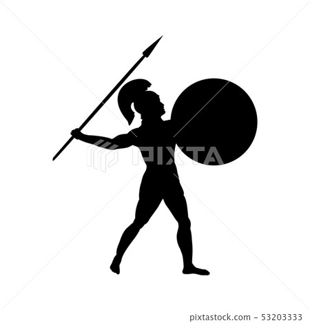 Ares god  war silhouette ancient mythology fantasy 53203333