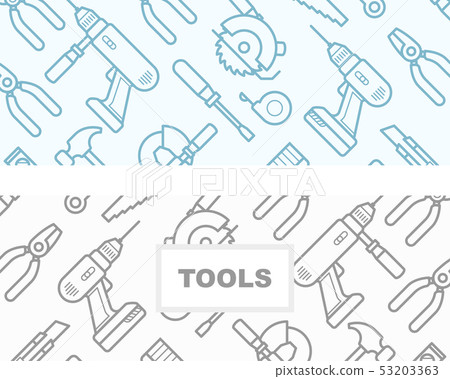 Seamless pattern with construction tools icons - 53203363