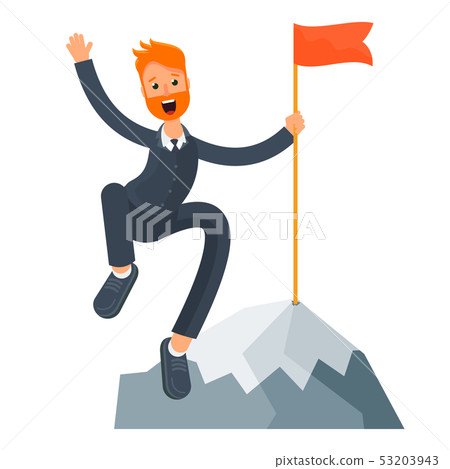 Businessman on the top of a mountain Businessman on the top of a mountain 53203943