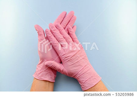 Gesture, muzzle, with a gloved thumb up. 53203986