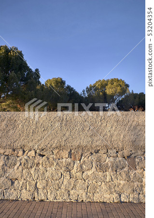gray granite stone wall 53204354