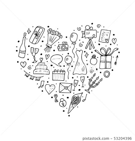 Wedding symbols set. Vector design illustration. - Stock Illustration ...