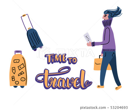 Travel flat concept. Vector color illustration. Travel flat concept. Vector color illustration. 53204693