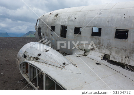 Solheimasandur plane wreck view. South Iceland Solheimasandur plane wreck view. South Iceland 53204752