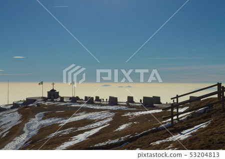Monte grappa war memorial winter view, Italy Monte grappa war memorial winter view, Italy 53204813