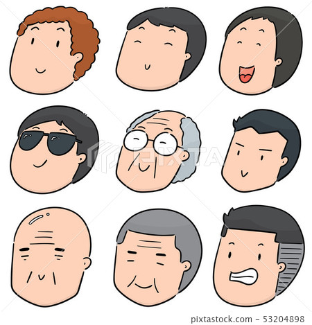 vector set of cartoon face 53204898