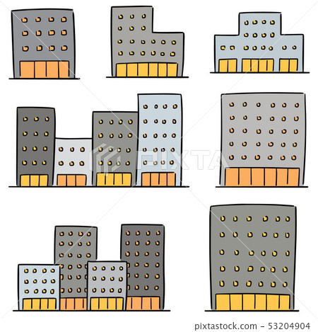vector set of building - Stock Illustration [53204904] - PIXTA
