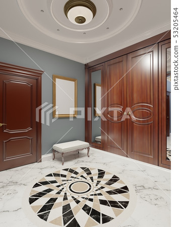 The luxurious apartment hall in a classic style The luxurious apartment hall in a classic style 53205464
