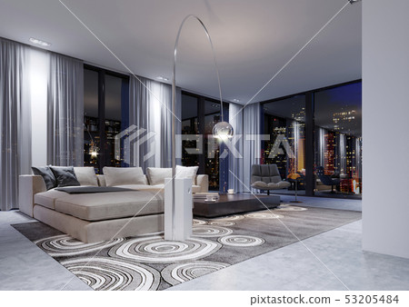 A huge white corner sofa with a modular system in 53205484