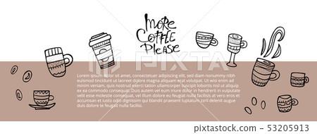 More coffe please lettering. Vector illustration. More coffe please lettering. Vector illustration. 53205913