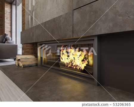 Loft-style designer fireplace, built-in firebox Loft-style designer fireplace, built-in firebox 53206365