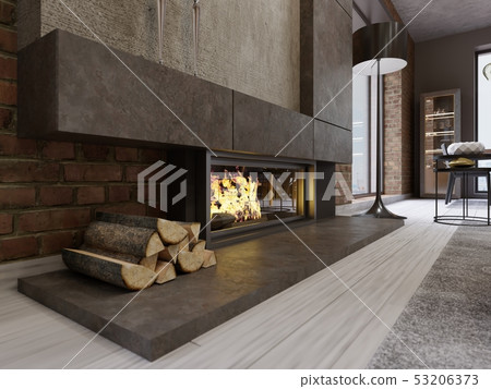 Loft-style designer fireplace, built-in firebox Loft-style designer fireplace, built-in firebox 53206373