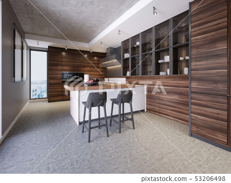 Modern design kitchen interior in contemporary Modern design kitchen interior in contemporary 53206498