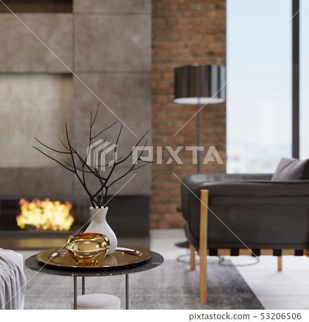 Design side table with decor, white and gilded 53206506