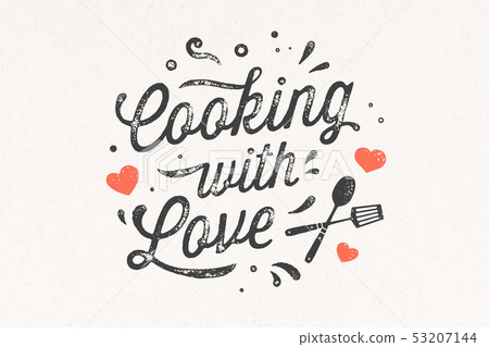Cooking with Love. Kitchen poster. Kitchen wall decor, sign, quote 53207144