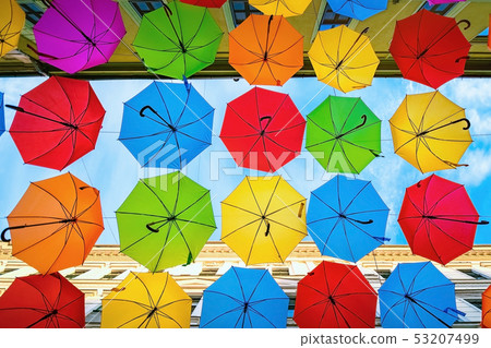 Umbrella street in Timisoara 53207499