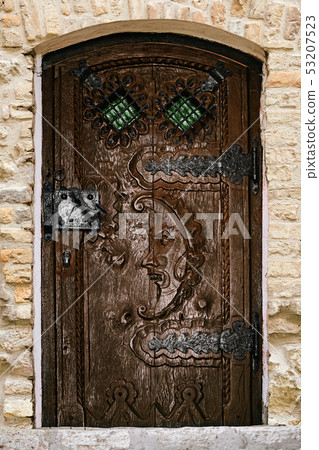 Old wooden door Old wooden door 53207523