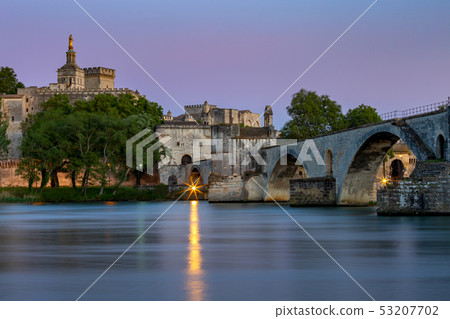 Avignon. Bridge of St. Benezet over the Rhone River. Avignon. Bridge of St. Benezet over the Rhone River. 53207702