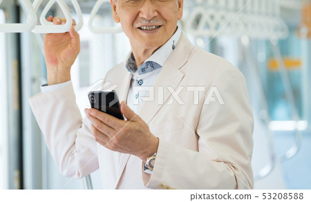 Senior man train photography cooperation: Keio Electric Railway Co., Ltd. Senior man train photography cooperation: Keio Electric Railway Co., Ltd. 53208588