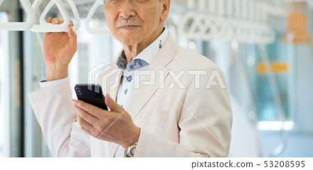 Senior man train photography cooperation: Keio Electric Railway Co., Ltd. Senior man train photography cooperation: Keio Electric Railway Co., Ltd. 53208595