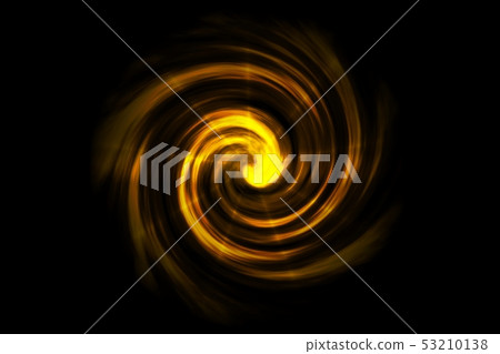 Glowing spiral tunnel with golden fog on black - Stock Illustration ...