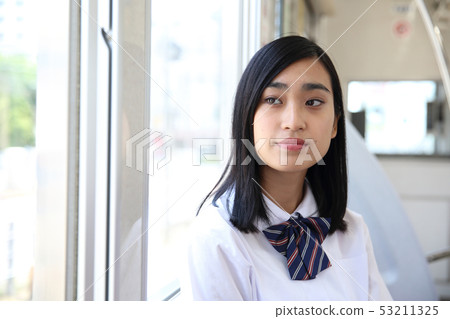 High school girl on the train shooting cooperation "Keio Electric Railway Co., Ltd." 53211325