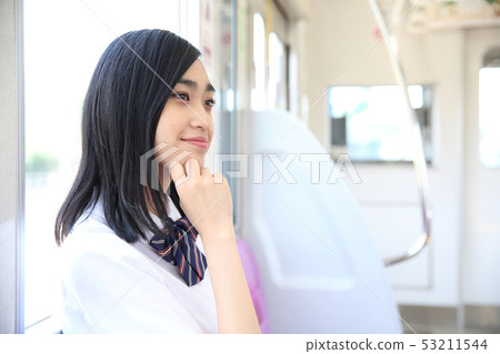High school girl on the train shooting cooperation "Keio Electric Railway Co., Ltd." 53211544