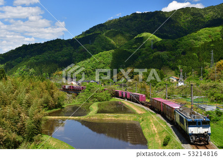 Freight trains running along the Tsubaki Line 53214816