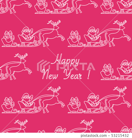 Happy New Year 2019 seamless pattern Santa Claus Happy New Year 2019 seamless pattern Santa Claus 53215432