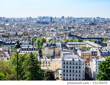 View of Paris from the Montmartre Hill 53216070