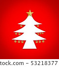 Close up white Chrismas tree icon 53218377