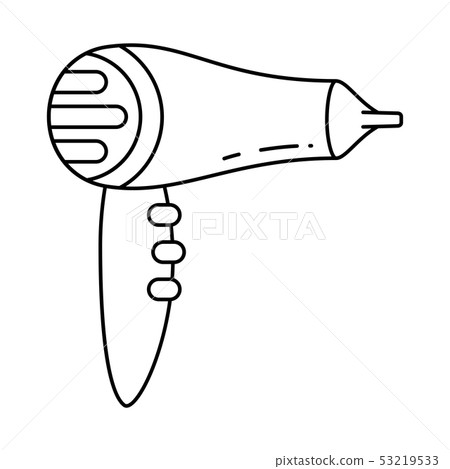 Line art hairdryer with concentrator nozzle Line art hairdryer with concentrator nozzle 53219533
