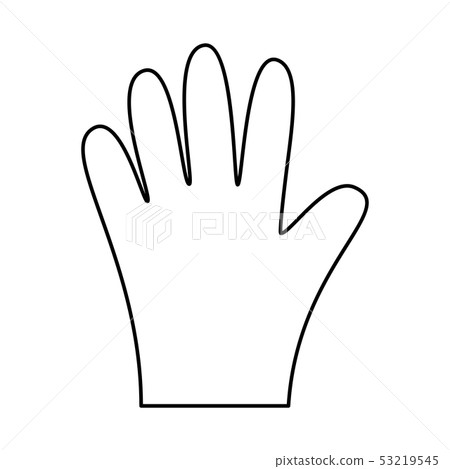 Line art black and white disposable glove Line art black and white disposable glove 53219545