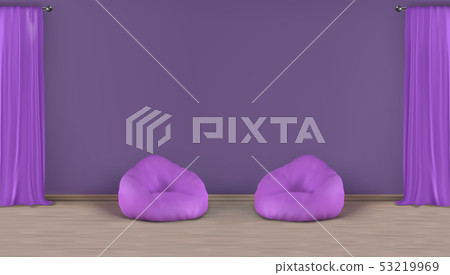 Comfortable lounge area realistic vector mockup 53219969