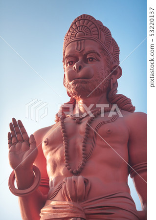 Red Hanuman has raised a hand for blessing 53220137