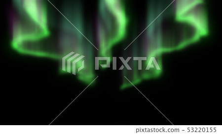 Green Northern Lights on black bkacground abstract Green Northern Lights on black bkacground abstract 53220155
