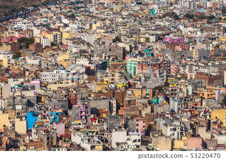 A lot of colored buildings, top view. A lot of colored buildings, top view. 53220470
