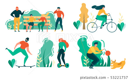 Cartoon People Outdoors Activity Sport Recreation 53221737