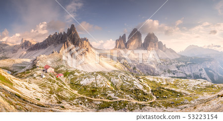Mountain ridge view of Tre Cime di Lavaredo, South Tirol, Dolomites Italien Alps Mountain ridge view of Tre Cime di Lavaredo, South Tirol, Dolomites Italien Alps 53223154
