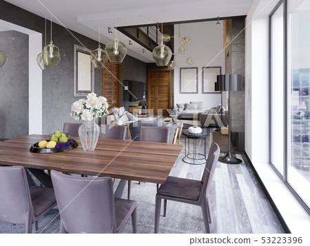 Elegant modern dining room interior. Dining room Elegant modern dining room interior. Dining room 53223396