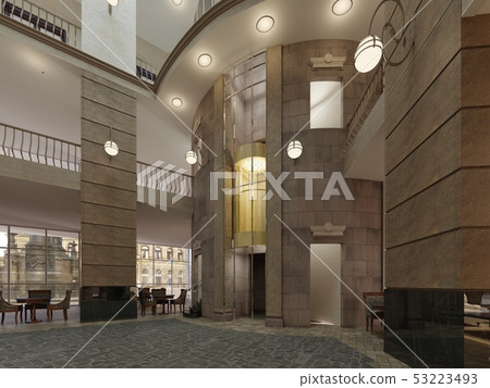 Modern Hotel Lobby Interior Stock Illustration 53223493