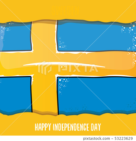 sweden indepedence day celebration banner or poster with greeting text and swedish flag. vector 53223629