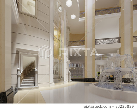 Luxury lobby interior. Luxury lobby interior. 53223859