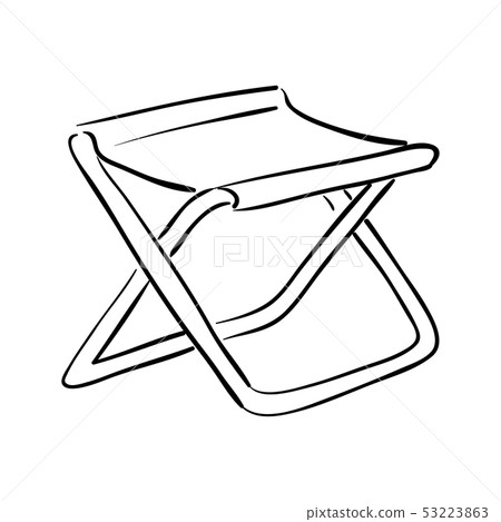 Icon of Fishing folding chair. White background Icon of Fishing folding chair. White background 53223863