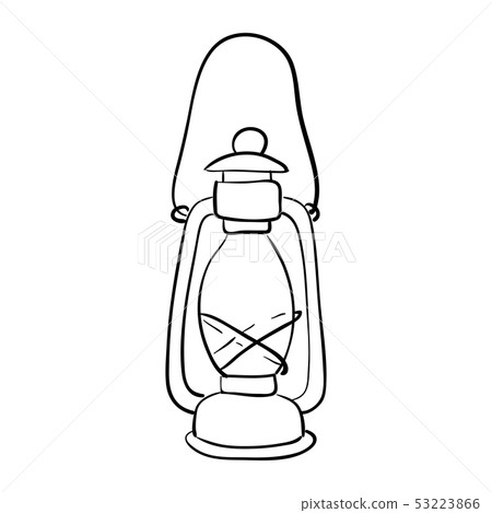 Gas lantern with burning light, isolated on a Gas lantern with burning light, isolated on a 53223866