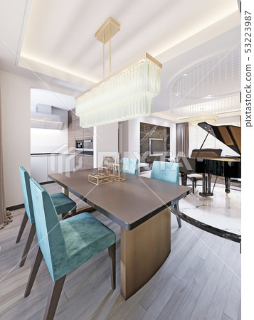 Luxurious dining room with dining table and Luxurious dining room with dining table and 53223987