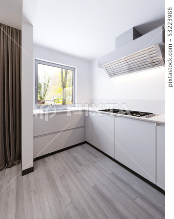 Project of modern scandinavian kitchen, sketch Project of modern scandinavian kitchen, sketch 53223988